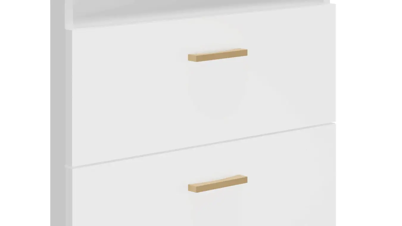 Шкаф однодверный с ящиком Helmi, цвет Гикори кингстон+Белый блеск фото - 6 - большое изображение