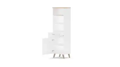Шкаф однодверный с ящиком Helmi, цвет Гикори кингстон+Белый блеск фото - 5 - превью