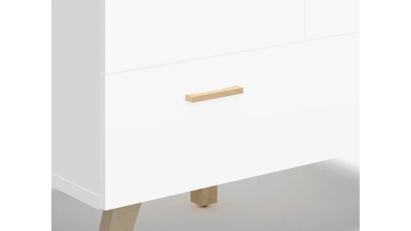 Шкаф двухдверный с ящиком Helmi, цвет Гикори кингстон+Белый блеск фото - 5 - большое изображение