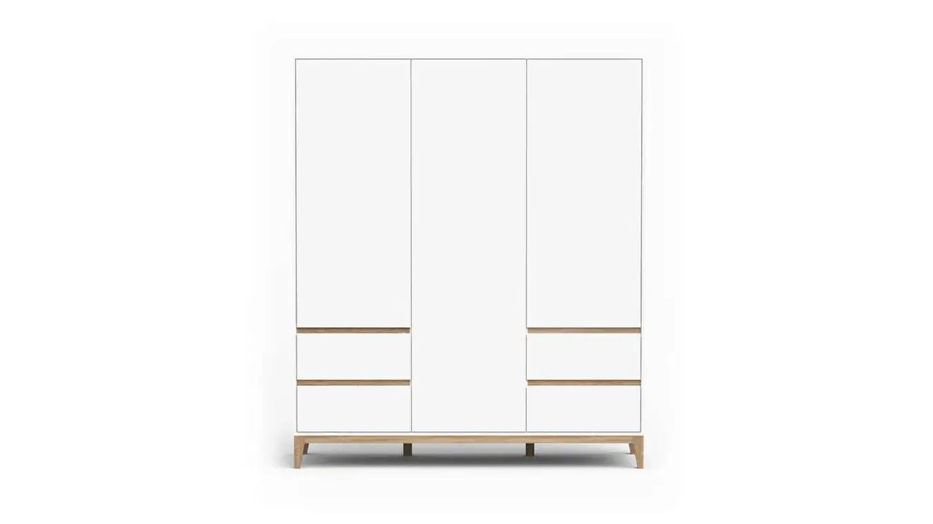 Шкаф трехдверный Orel, цвет: Белый премиум + Дуб сонома фото - 8 - большое изображение