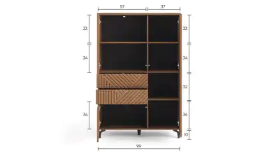 Шкаф трехдверный с ящиками Stefania, цвет: Орех Линкольн фото - 6 - превью