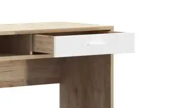 Стол с ящиком Agira, цвет Гикори кингстон+Белый блеск фото - 6 - превью