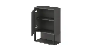 Шкаф навесной Lothar, цвет Черный Графит + Мрамор светлый фото - 2 - превью