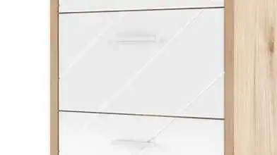 Шкаф однодверный с 2 ящиками Agira, цвет Гикори кингстон+Белый блеск фото - 6 - превью