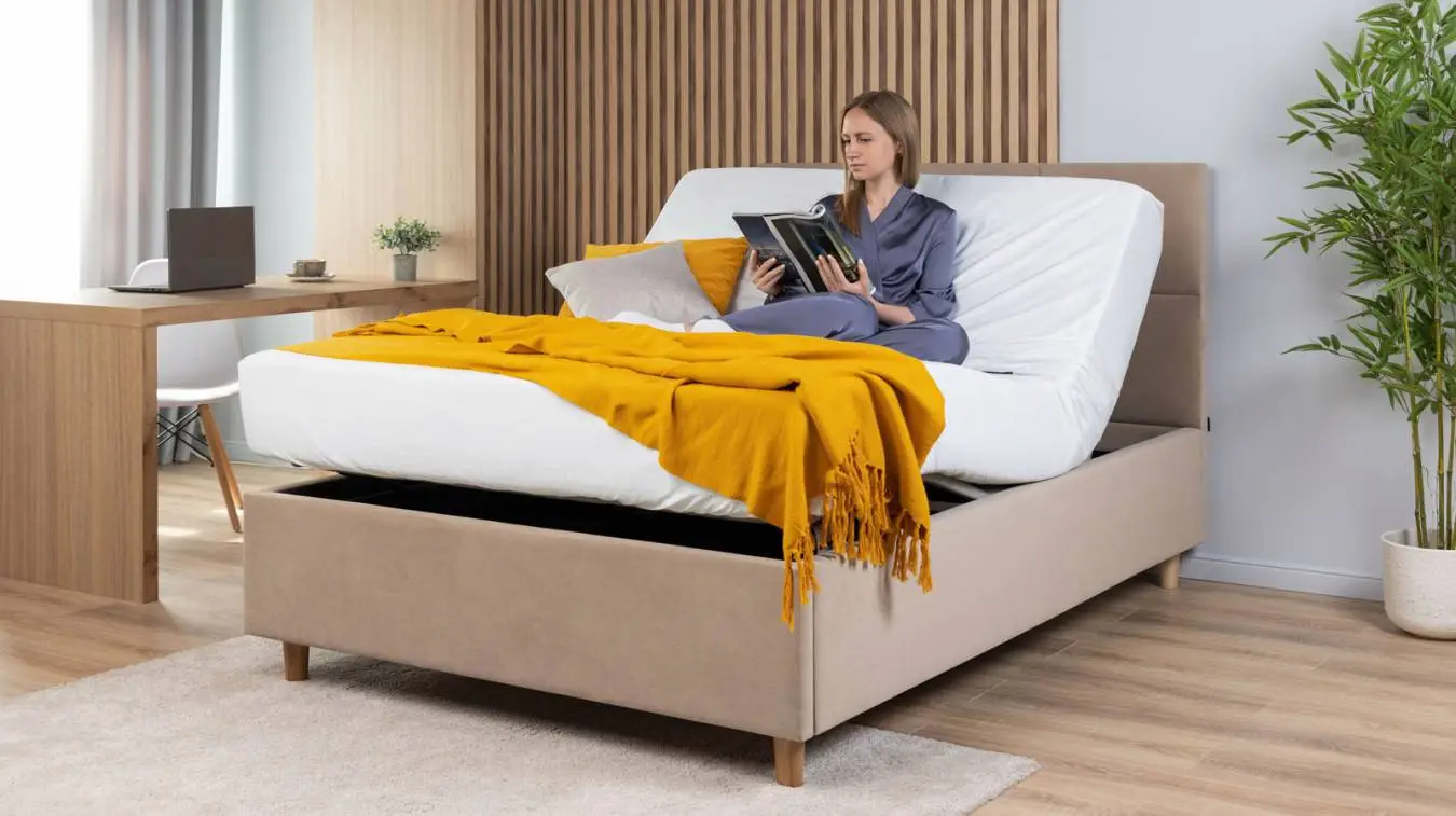 Мягкая кровать Tess Ergo (3 кат. ткани) + матрас Ergo Adaptive Hard с высоким изголовьем Askona фотография товара - 10 - большое изображение