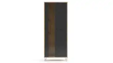 Шкаф двухдверный со стеклом Agira, цвет Гикори кингстон+Антрацит фото - 4 - превью